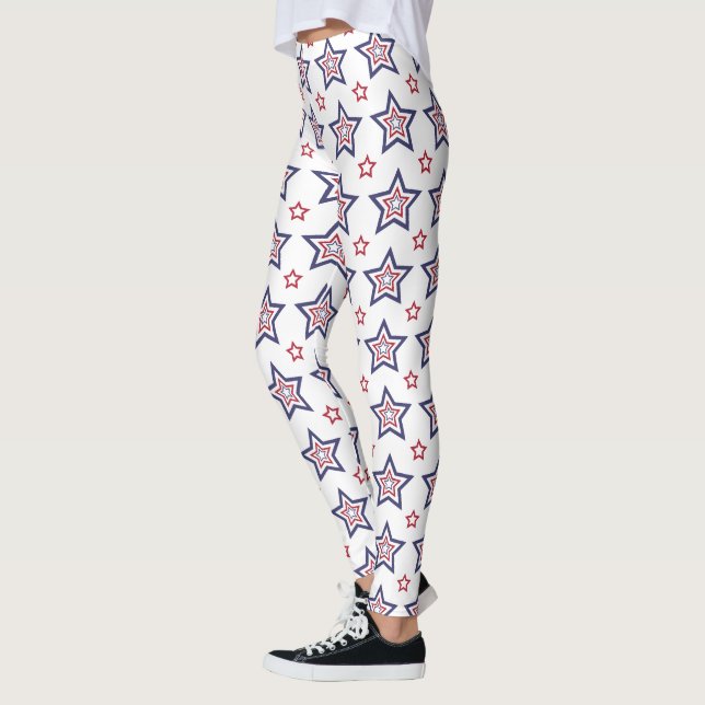 Leggings femininas - Estrelas patrióticas (Esquerda)