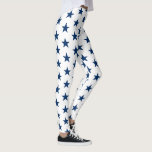 Leggings femininas - Estrelas patrióticas<br><div class="desc">Estas leggings femininas são mostradas em um marinho azul com estrelas patrióticas brancas impressão. Personalize este item ou comprar como está.</div>