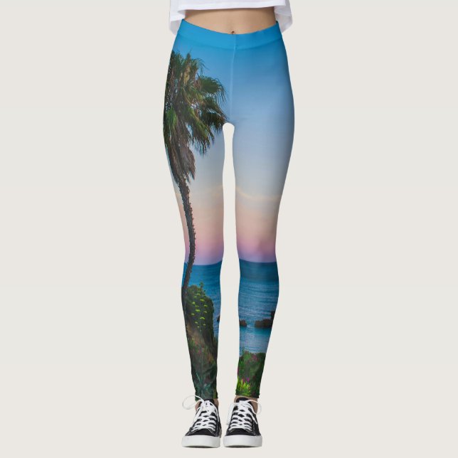 Leggings femininas | Palmas de Malhação Ecológica (Frente)