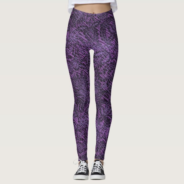 Leggings femininas roxas (Frente)