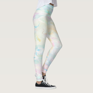 Leggings Femininos Abstratos de Aquarela Pastel