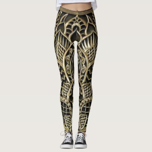 Leggings femininos com design Art Déco