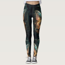 Leggings Femininos Fantasia Borboleta Etérea