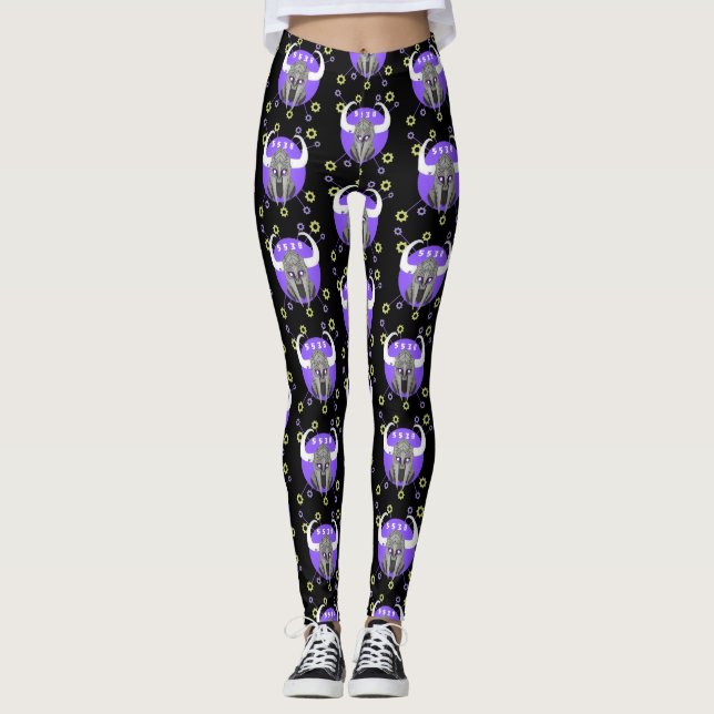 Leggings femininos Swan Valley VikingBots – Robóti (Frente)