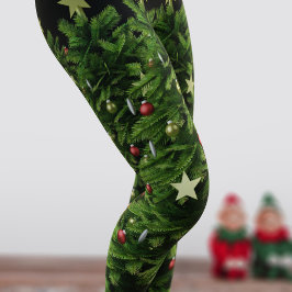 Leggings Festivas de Férias da Árvore de Natal Ver