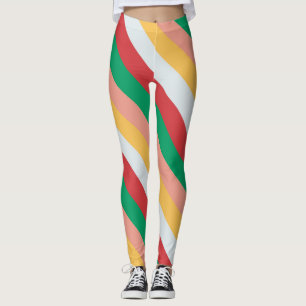Leggings Festivos de Listras Coloridas de Bengala