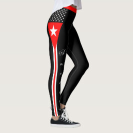 Leggings finas da linha vermelha, América, bandeir