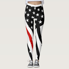 Leggings Finas de Linha Vermelha