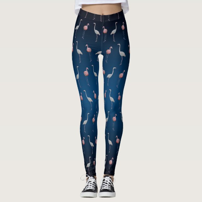 Leggings Flamingo Frenzy (Mistura Azul-Navy) (Frente)