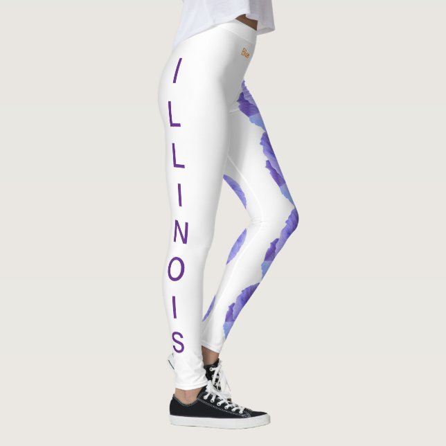 Leggings Flor Branca do Estado de Illinois Violeta (Direita)