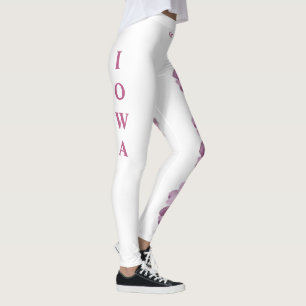 Leggings Flor de Rosa Selvagem do Iowa Branco