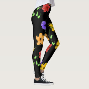 Leggings Florais Apontadas Coloridas