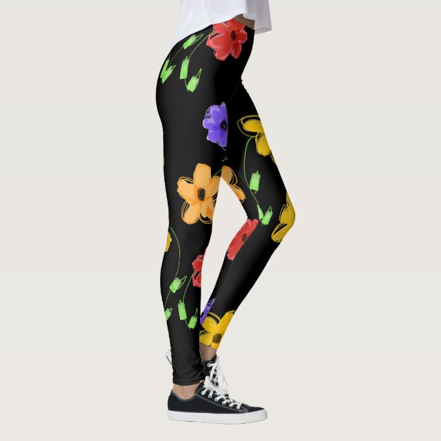 Leggings Florais Apontadas Coloridas (Direita)
