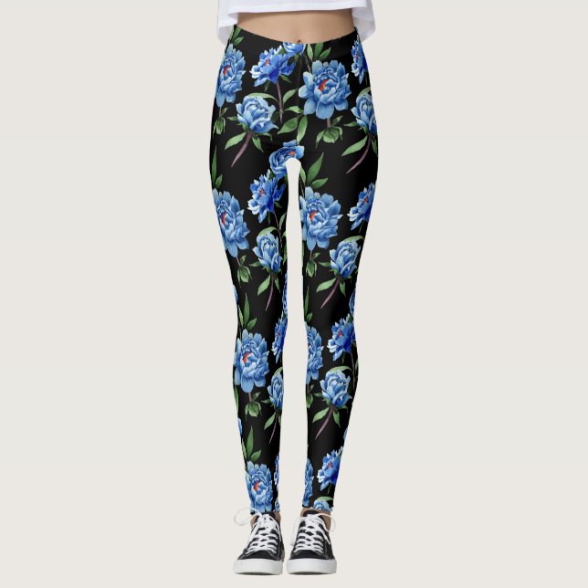 Leggings Florais Azuis (Frente)
