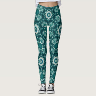 Leggings Florais Caleidoscópio Azul