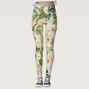 Leggings Florais Chic Flores e Folhas