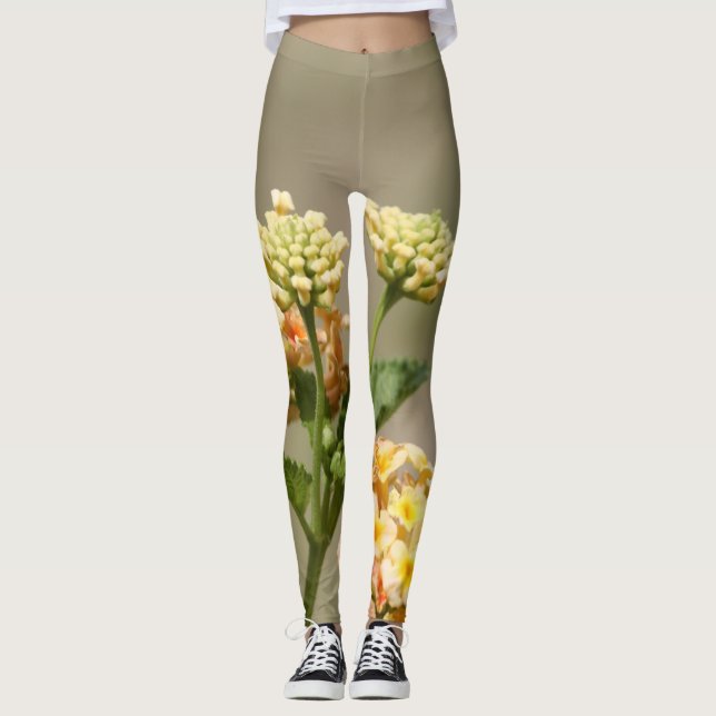 Leggings Florais das Damas Designer (Frente)