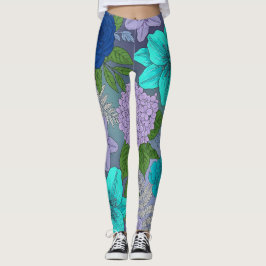 Leggings Florais de Cores Frias