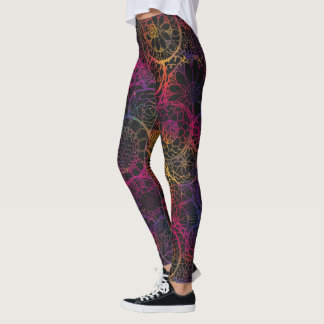 Leggings Florais De Design De Inspiração Mandala