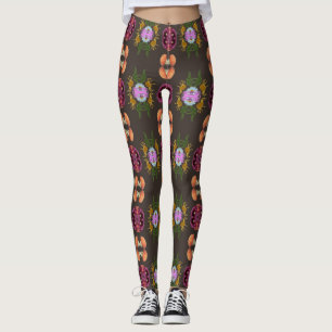 leggings florais de halloween