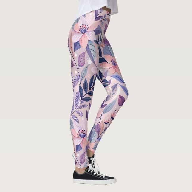 Leggings Florais de Impressão - Moda Encontra Funç (Direita)