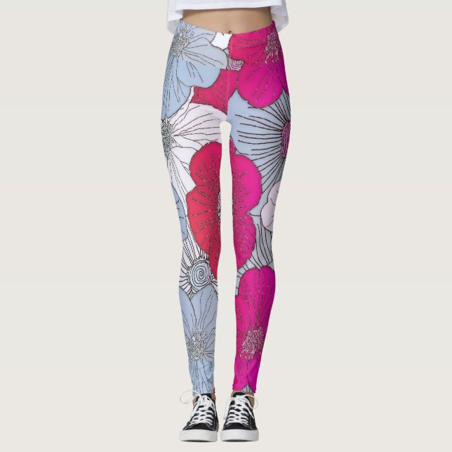 Leggings Florais de Mulheres (Frente)