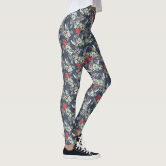 Leggings Florais de Natal na moda Elegante