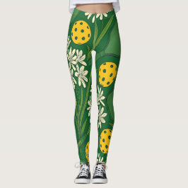 Leggings Florais De Pickleball Com Bolas Estilizad