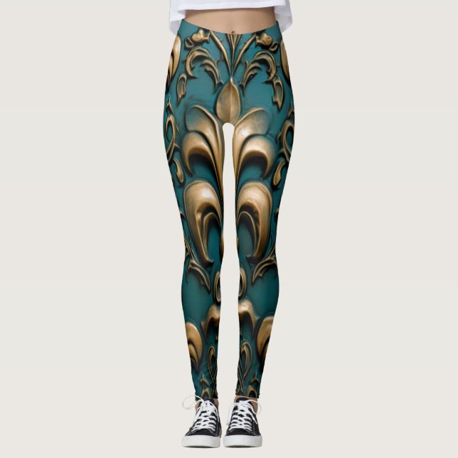 Leggings florais de safra (Frente)