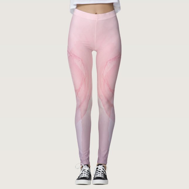 Leggings Florais Douradas Modernas com Marca Perso (Frente)