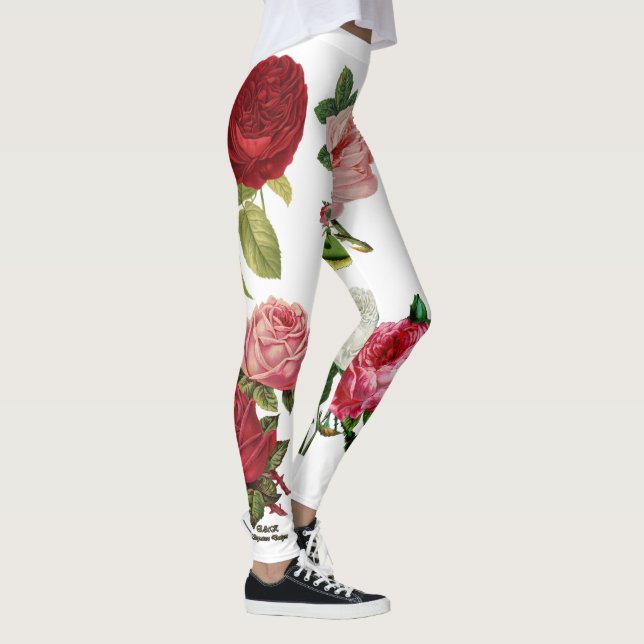 Leggings Florais e Brancas Personalizadas (Direita)