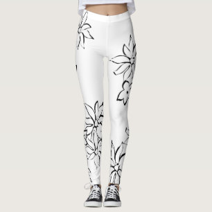 Leggings Florais Estilo Minimalista Chic