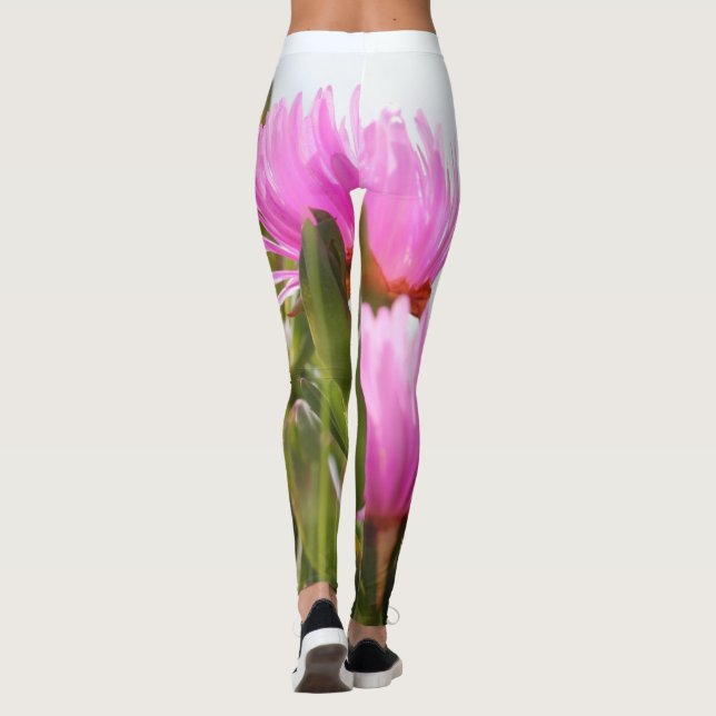 Leggings Florais Lindas e Verdes em Flor (Verso)