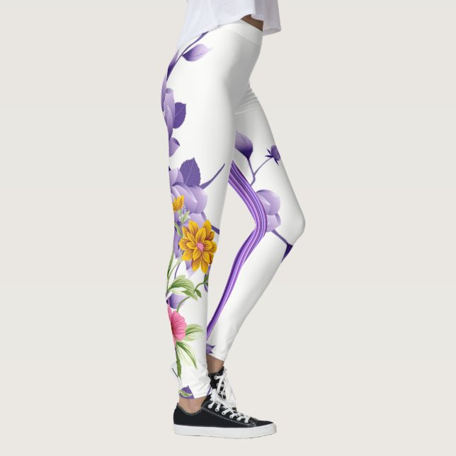 Leggings Florais Roxas (Direita)