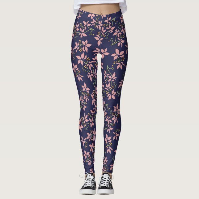 Leggings Florais Roxas Fofas (Frente)