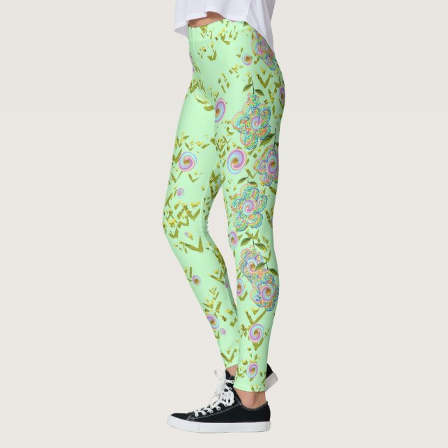 Leggings Florais Verdes (Esquerda)
