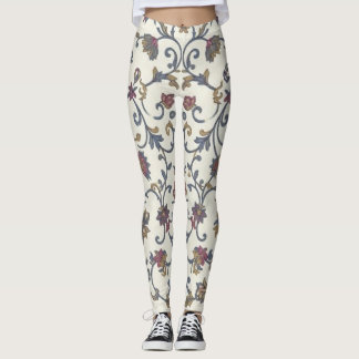 Leggings Florais Vintage com Fita Ornata
