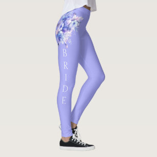 Leggings florais violetas de lavanda