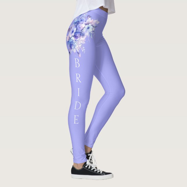 Leggings florais violetas de lavanda (Direita)