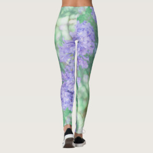 Leggings Flores Árvore de Jacaranda Cores Pastel