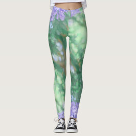 Leggings Flores Árvore de Jacaranda Cores Pastel