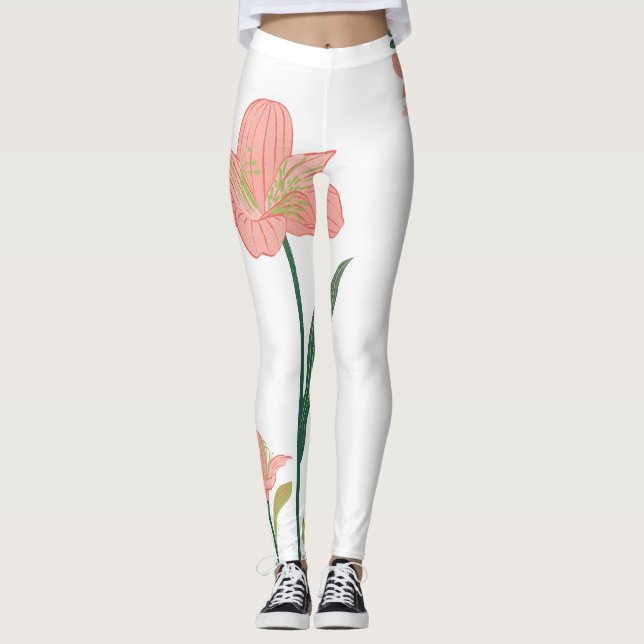 Leggings flores mulher atletas  (Frente)