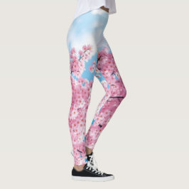 Leggings floridas de cereja japonesa