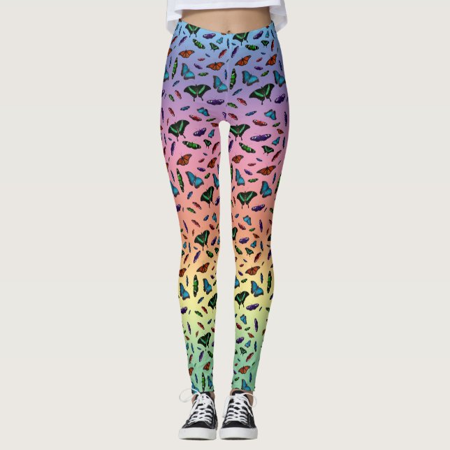 Leggings Flutterbies (Arco-íris) (Frente)