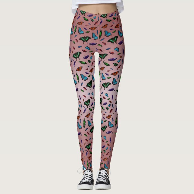 Leggings Flutterbies (Mistura Rosa Dusta) (Frente)