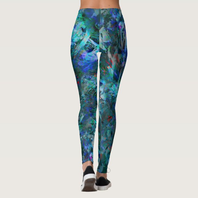 Leggings Fluxo Oceano Azul -padrão grande (Verso)