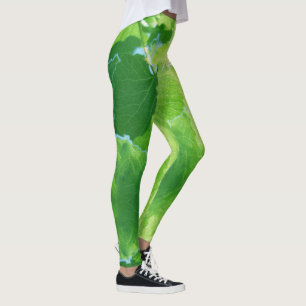 Leggings Folhas de Videira Verdes Sonhadoras