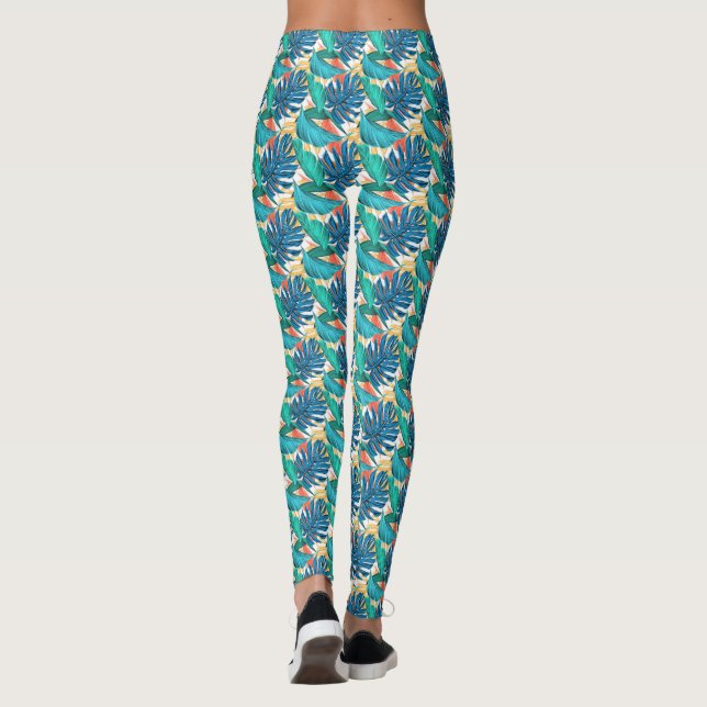 Leggings Folhas Tropicais Exóticas (Verso)