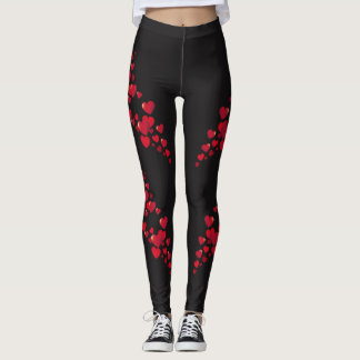 Leggings Forma Coração Vermelho