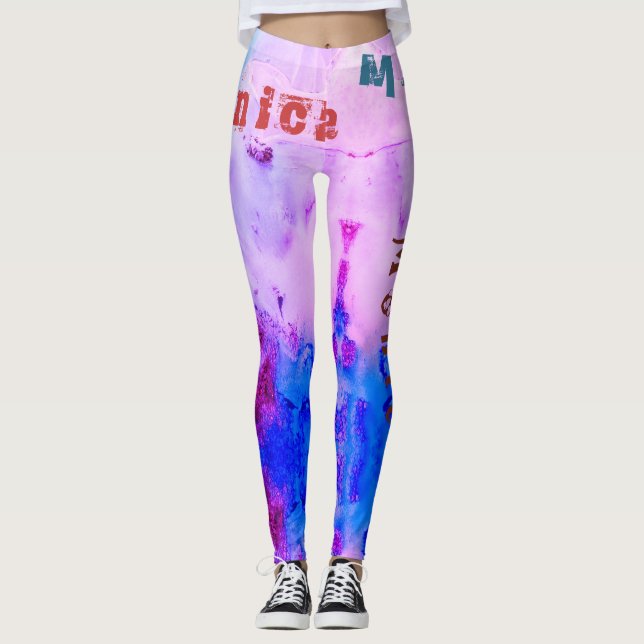 Leggings Funky de Nome Personalizado (Frente)